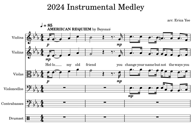 sheet music titled 2024 instrumental medley