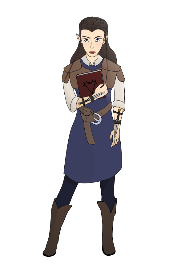 illustration of D&D rogue elf character